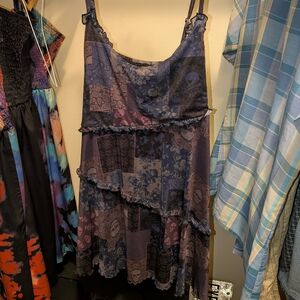 Vintage Skull And Patchwork Style Sleeveless Dress